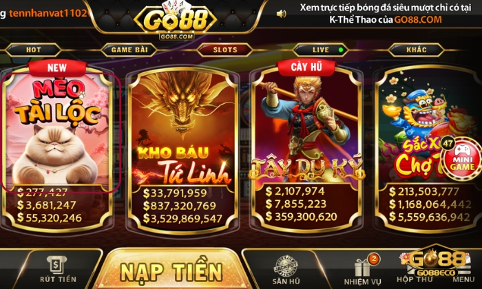 mèo tài lộc go88 Lực chọn game Mèo Tài Lộc